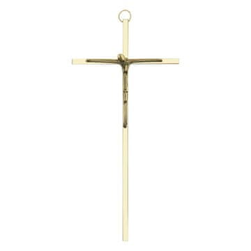 shumee Eleganten medeninast zlat viseči križ 20,5 cm