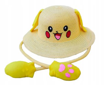 shumee Poletna kapa za deklice z ušesi Pokemon Pikachu rumena