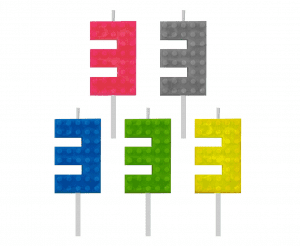 GoDan Rojstnodnevna sveča Blocks, številka 3, višina 5,5 cm