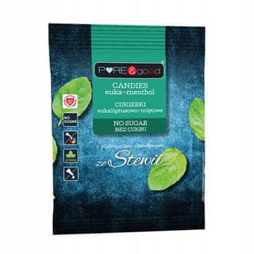 shumee Pure&Good bonboni brez sladkorja z okusom evkaliptusa in mete 50 g