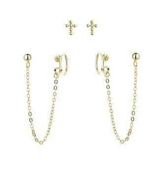 MOISS Komplet pozlačenih srebrnih uhanov E0004300