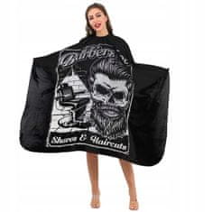 Korbi Frizerska Ogrinjala Skull Barber Črna 140x160cm