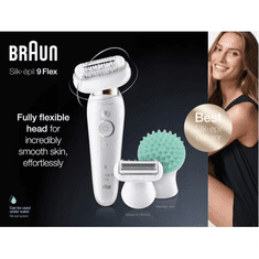 Braun Silk‑épil 9 Flex 9‑481 3D SkinSpa, bela‑zlata, Epilator