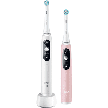 Oral-B iO Series 6 Duo, bela/roza, Električna zobna ščetka