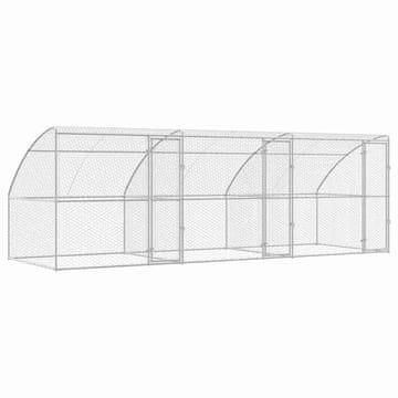 Vidaxl Pasja lopa 3 pcs srebrna 6 x 2 x 2 m Pocinkano jeklo