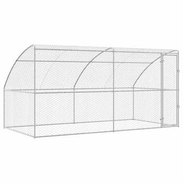 Vidaxl Pasja lopa s shranjevanjem 2 pcs srebrna 4 x 2 x 2 m Jeklo