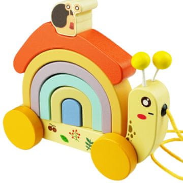 shumee Leseni 3D puzzle polž na koleščkih za vlečenje