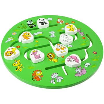 shumee Lesena barvita sestavljanka labirint z leseno stezo za gibanje živali