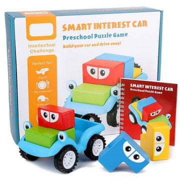 shumee Logične kocke lesene sestavljanke avtomobilov