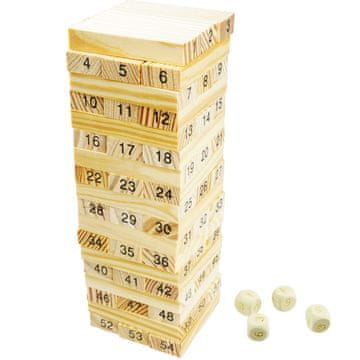 shumee Lesene kocke puzzle igra Jenga 48 kosov.
