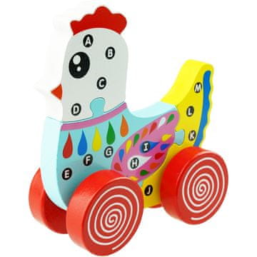 shumee Lesena 3D sestavljanka kokoš s kolesi za vlečenje