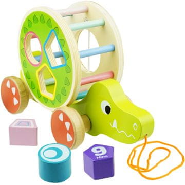 shumee Lesena vlečna igrača sorter Krokodil s sestavljanko na vrvici