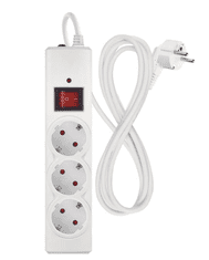 Emos P54213 prenapetostna zaščita, 3 vtičnice, 1,5 m, bela