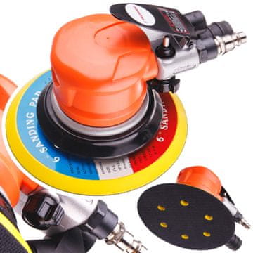 shumee PNEVMATSKI EKSCENTRIČNI BRUSILNIK 150 MM Z VSESALNIM POLOM ZA LES IN KOVINO