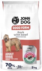 shumee JOHN DOG GOOD FORM suha hrana za pse s svinjino in govedino 3 kg