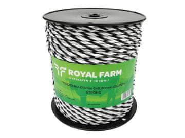shumee Pletena vrvica za energizer 5mm, 6x0,20mm SS bela in črna 200m, Royal Farm