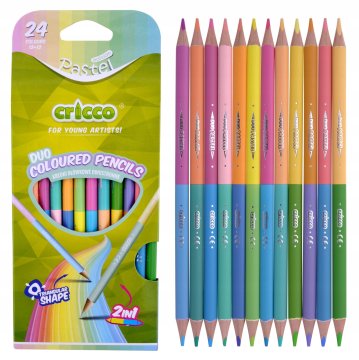 shumee CRICCO Dvostranske pastelne barvice 12/24 barv