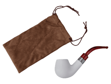 shumee Elegantna bela kompozitna pipa z vrečko - 14 cm