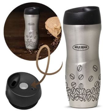 shumee Termo vrček/steklenica za vodo/termos jeklo/srebrna DAJAR WBC 400ml kot darilo