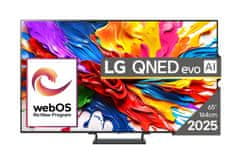 shumee LG 65QNED93A6A OLED EVO 65'' 4K Ultra HD 144 Hz TV WebOS Dolby Atmos Črna