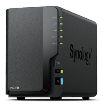 Synology Synology DS225+ 2-bay NAS Desktop Intel Celeron J4125 2GB DDR4 Črna