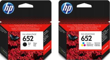 Komplet kartuš s črnilom HP 652, črna F6V25AE + barvna F6V24AE