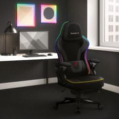 BLACK Huzaro RGB Black Mesh gaming stol