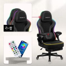 BLACK Huzaro RGB Black Mesh gaming stol