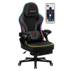 BLACK Huzaro RGB Black Mesh gaming stol