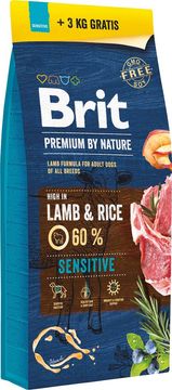 shumee BRIT Premium By Nature suha hrana za pse Sensitive Lamb 15 kg + 3 kg