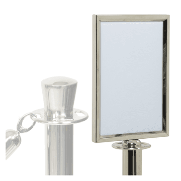 Securit by Vermes INFO okvir A4 za kromirani USMERJEVALNI STEBRIČEK z vrvjo RSSIGNA4PC