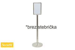 Securit by Vermes INFO okvir A4 za kromirani USMERJEVALNI STEBRIČEK z vrvjo RSSIGNA4PC