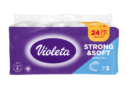  Violeta toaletni papir Pure&Strong, 3-slojni, bombaž, 24/1 