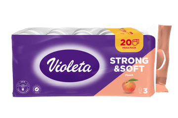 Violeta Strong&Soft toaletni papir, 3-slojni, breskev, 20/1