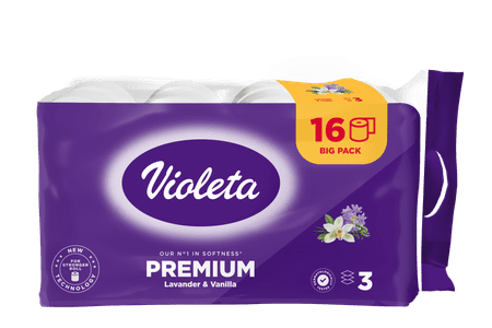 Violeta Premium toaletni papir Sivka, 3-slojni, 16/1