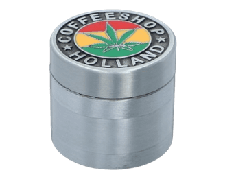 shumee Mlinček za kavo z napisom COFFEE SHOP HOLLAND in listom marihuane na ozadju v reggae barvah