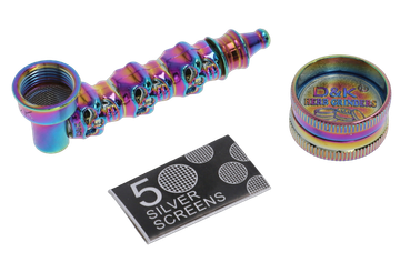 shumee Darilni set kovinskih pip + mlinček za zelišča in 5 cedil D&K - Rainbow