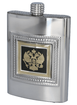 shumee Gentelo srebrna steklenica iz nerjavečega jekla, 8 oz, s poljskim orlom