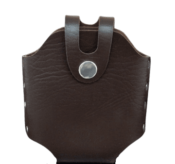 shumee Usnjena torbica za steklenico 6 OZ s sponko za pas, rjava