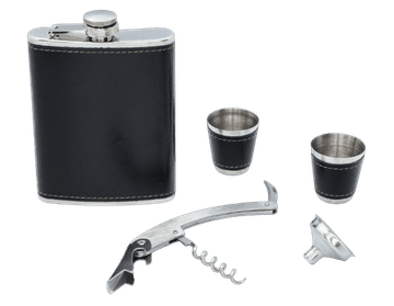 shumee Eleganten darilni set: termoska, kozarci za žganje, lijak in žepni nož