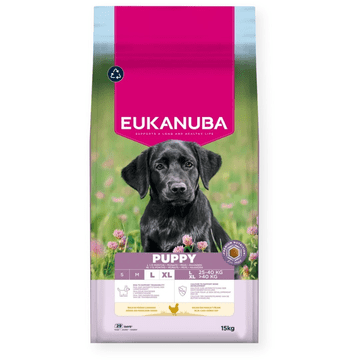 shumee EUKANUBA Puppy Large suha hrana za pse, bogata s piščancem, 15 kg