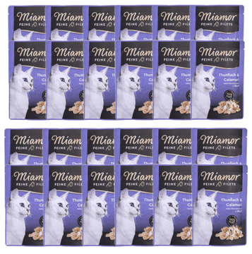 shumee Mokra hrana za mačke MIAMOR Feine Filets tuna z lignji 24x100g