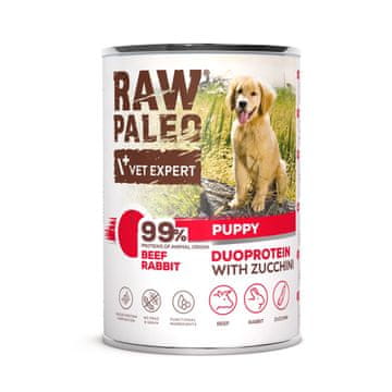 VetExpert VETEXPERT Raw Paleo Duoprotein govedina & zajec za mladiče - mokra hrana, 400g
