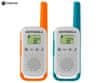 Motorola T42 walkie talkie komplet, 16 kanalov, doseg 4km, modro oranžen + dodatki
