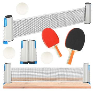 Luniks Komplet za namizni tenis – loparja, žogice in zložljiva mreža