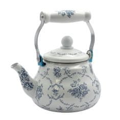 Čajnik s cedilom Modre vrtnice 1,5l / indukcija / emajl, inox