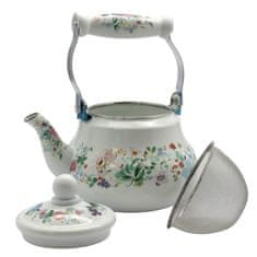 Čajnik s cedilom Rože 1,5l / indukcija / emajl, inox