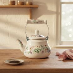 Čajnik s cedilom Rože 1,5l / indukcija / emajl, inox