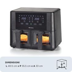 Ariete Cvrtnik na vroči zrak 9L z dvema košarama in steklenim okencem