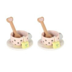 MG Tea Time otroški leseni čajni servis, roza